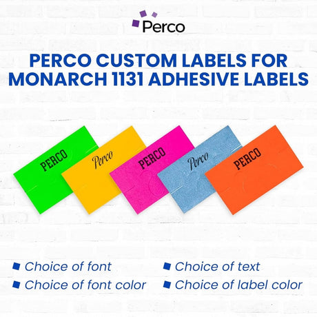 Perco Pricing Labeler Labels For Monarch 1131 - Custom Case of 8 Sleeves / 64 Rolls / 160000 Blank Pricing Labels