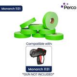 Perco Pricing Labeler Labels For Monarch 1131 - Fluorescent Green 3 Sleeves / 24 Rolls / 60000 Blank Pricing Labels
