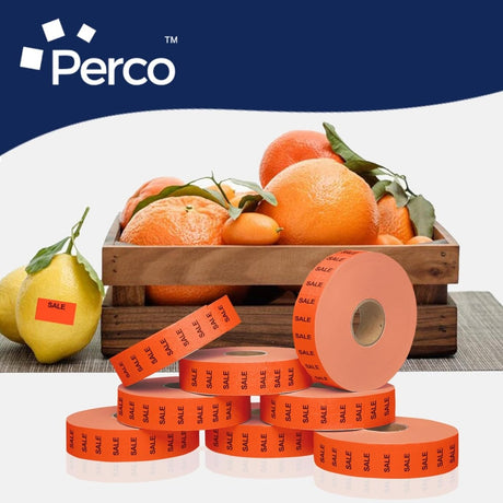 Perco Pricing Labeler Labels For Monarch 1131 - White 1 Sleeve / 8 Rolls / 20000 Blank Pricing Labels