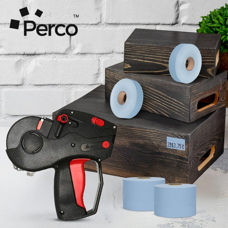 Perco Pricing Labeler Labels For Monarch 1131 - Blue 1 Sleeve / 8 Rolls / 20000 Blank Pricing Labels