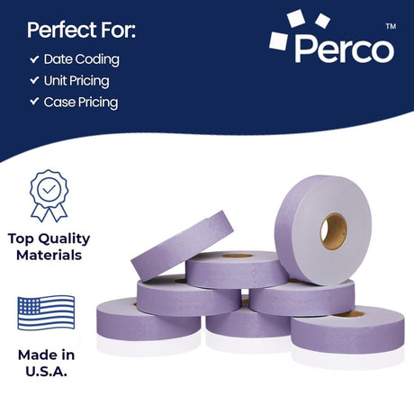 Perco Pricing Labeler Labels For Monarch 1131 - Lavender 3 Sleeves / 24 Rolls / 60000 Blank Pricing Labels
