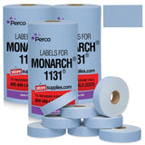Perco Pricing Labeler Labels For Monarch 1131 - Blue 3 Sleeves / 24 Rolls / 60000 Blank Pricing Labels