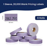 Perco Pricing Labeler Labels For Monarch 1131 - Lavender 1 Sleeve / 8 Rolls / 20000 Blank Pricing Labels