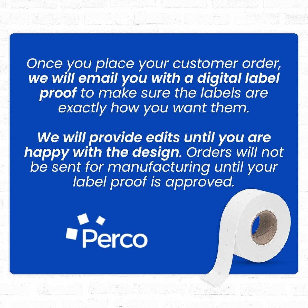 Perco Pricing Labeler Labels For Monarch 1131 - Custom Case of 8 Sleeves / 64 Rolls / 160000 Blank Pricing Labels