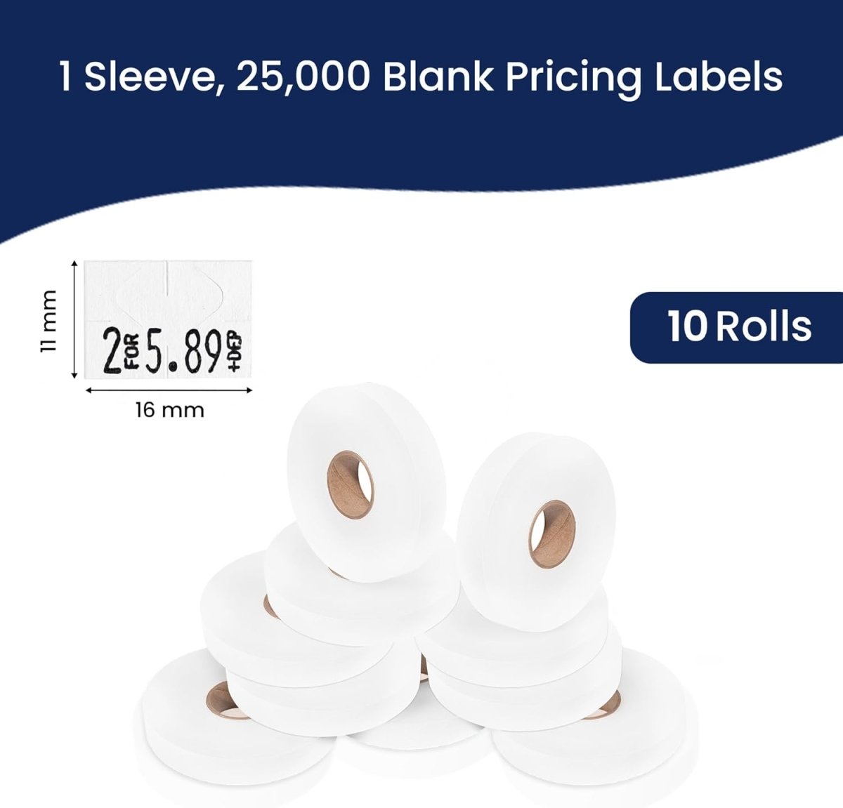 Perco Pricing Labels for Monarch 1130 - White 1 Sleeve / 10 Rolls / 25000 Blank Pricing Labels