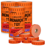 Perco Pricing Labels for Monarch 1131 Price Gun – Price Marking Labels with Ink Rolls Included - Sale 3 Sleeves / 24 Rolls / 60000 Blank Pricing Labels