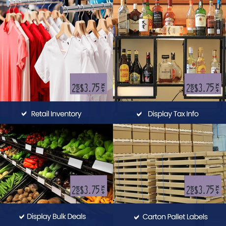 Perco Pricing Labels for Monarch 1131 Price Gun – Price Marking Labels with Ink Rolls Included - Lavender 3 Sleeves / 24 Rolls / 60000 Blank Pricing Labels