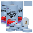 Perco Pricing Labels for Monarch 1131 Price Gun – Price Marking Labels with Ink Rolls Included - Blue 3 Sleeves / 24 Rolls / 60000 Blank Pricing Labels
