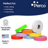Perco Pricing Labels for Monarch 1131 Price Gun – Price Marking Labels with Ink Rolls Included - Multicolored 8 Sleeves / 64 Rolls / 160000 Blank Pricing Labels