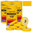 Perco Pricing Labels for Monarch 1131 Price Gun – Price Marking Labels with Ink Rolls Included - Yellow 3 Sleeves / 24 Rolls / 60000 Blank Pricing Labels