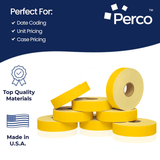 Perco Pricing Labels for Monarch 1131 Price Gun – Price Marking Labels with Ink Rolls Included - Yellow 3 Sleeves / 24 Rolls / 60000 Blank Pricing Labels