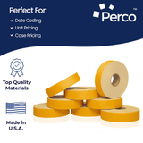 Perco Pricing Labels for Monarch 1131 Price Gun – Price Marking Labels with Ink Rolls Included - Fluorescent Orange 8 Sleeves / 64 Rolls / 160000 Blank Pricing Labels
