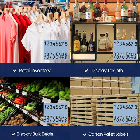 Perco Pricing Labels for Monarch 1136 - Blue Case of 8 Sleeves / 64 Rolls / 112000 Blank Pricing Labels
