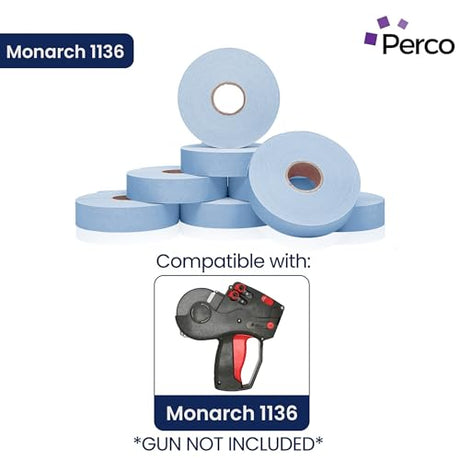 Perco Pricing Labels for Monarch 1136 - Blue 1 Sleeve / 8 Rolls / 14000 Blank Pricing Labels