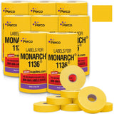 Perco Pricing Labels for Monarch 1136 - Yellow Case of 8 Sleeves / 64 Rolls / 112000 Blank Pricing Labels