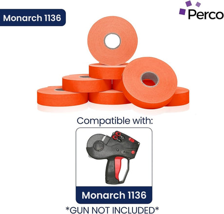 Perco Pricing Labels for Monarch 1136 - White 1 Sleeve / 8 Rolls / 14000 Blank Pricing Labels