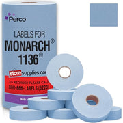 Perco Pricing Labels for Monarch 1136 - Blue 1 Sleeve / 8 Rolls / 14000 Blank Pricing Labels