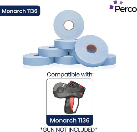 Perco Pricing Labels for Monarch 1136 - Blue 3 Sleeves