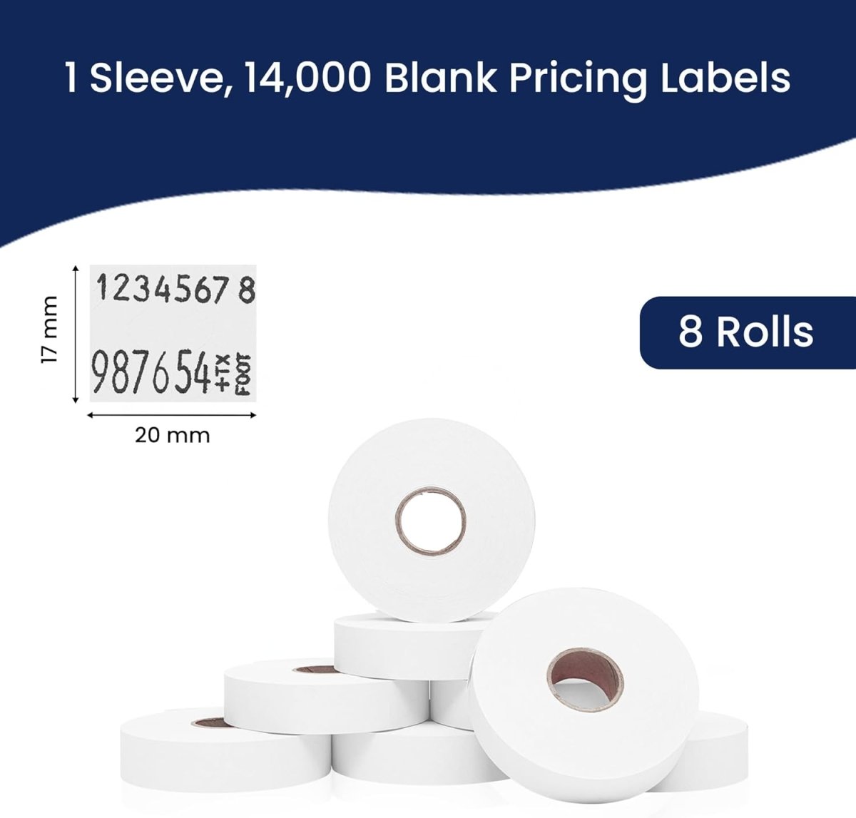 Perco Pricing Labels for Monarch 1136 - White 1 Sleeve / 8 Rolls / 14000 Blank Pricing Labels