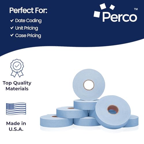 Perco Pricing Labels for Monarch 1136 - Blue 1 Sleeve / 8 Rolls / 14000 Blank Pricing Labels