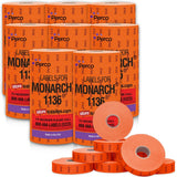 Perco Pricing Labels for Monarch 1136 - Fluorescent Red Sale Case of 8 Sleeves / 64 Rolls / 112000 Blank Pricing Labels