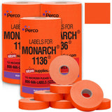 Perco Pricing Labels for Monarch 1136 - Fluorescent Red 3 Sleeves
