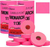 Perco Pricing Labels for Monarch 1136 - Fluorescent Pink 3 Sleeves