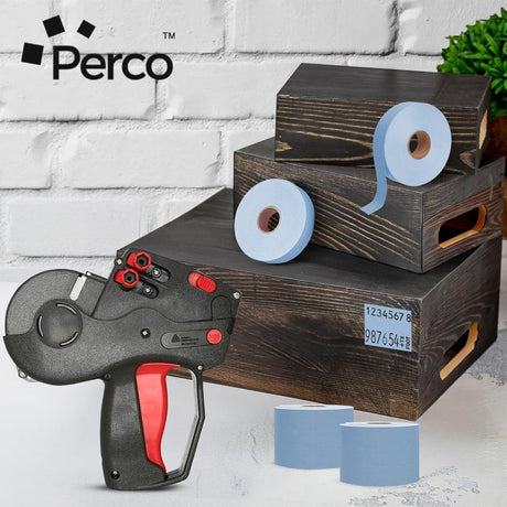 Perco Pricing Labels for Monarch 1136 - Blue Case of 8 Sleeves / 64 Rolls / 112000 Blank Pricing Labels