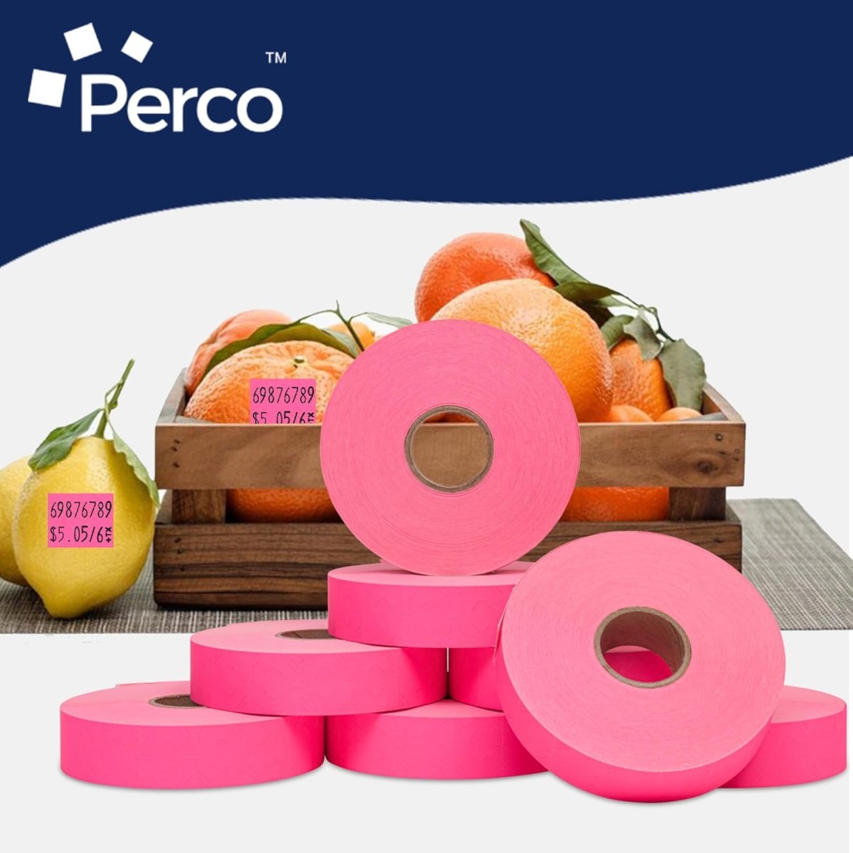 Perco Pricing Labels for Monarch 1136 - Case of 8 Sleeves / 64 Rolls / 112000 Blank Pricing Labels 8 Sleeves