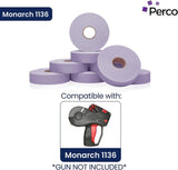 Perco Pricing Labels for Monarch 1136 - Lavender 1 Sleeve / 8 Rolls / 14000 Blank Pricing Labels