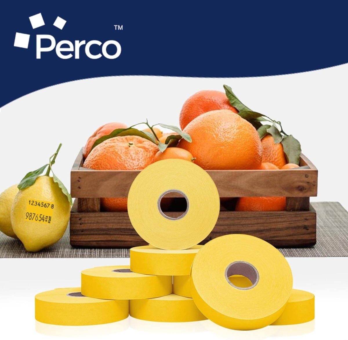 Perco Pricing Labels for Monarch 1136 - Yellow 1 Sleeve / 8 Rolls / 14000 Blank Pricing Labels