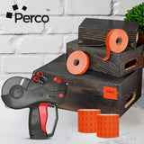 Perco Pricing Labels for Monarch 1136 - Fluorescent Red Sale Case of 8 Sleeves / 64 Rolls / 112000 Blank Pricing Labels