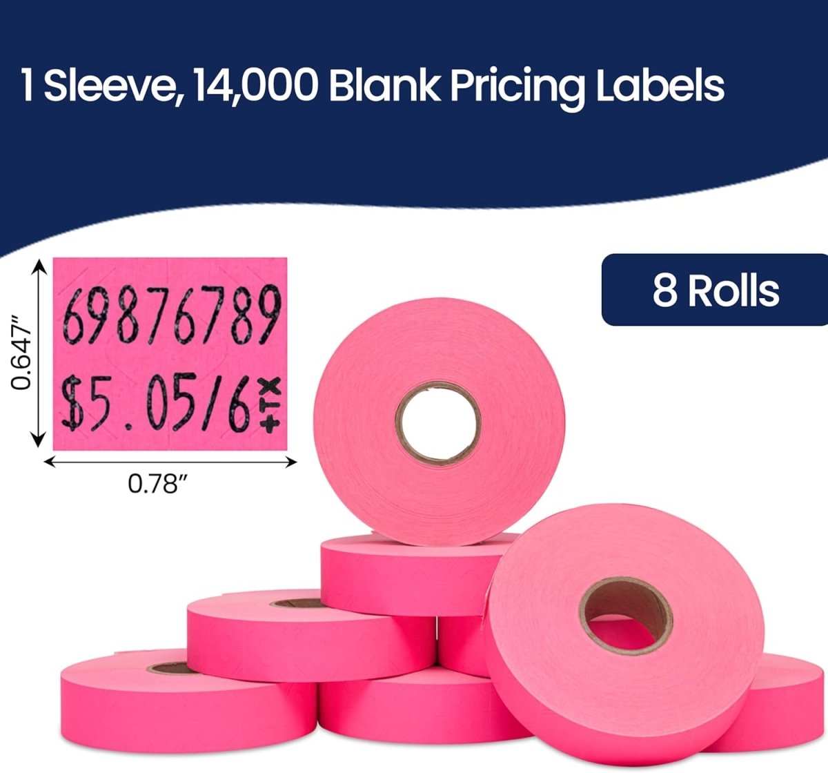 Perco Pricing Labels for Monarch 1136 - Fluorescent Pink 3 Sleeves