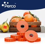 Perco Pricing Labels for Monarch 1136 - Fluorescent Red Sale Case of 8 Sleeves / 64 Rolls / 112000 Blank Pricing Labels