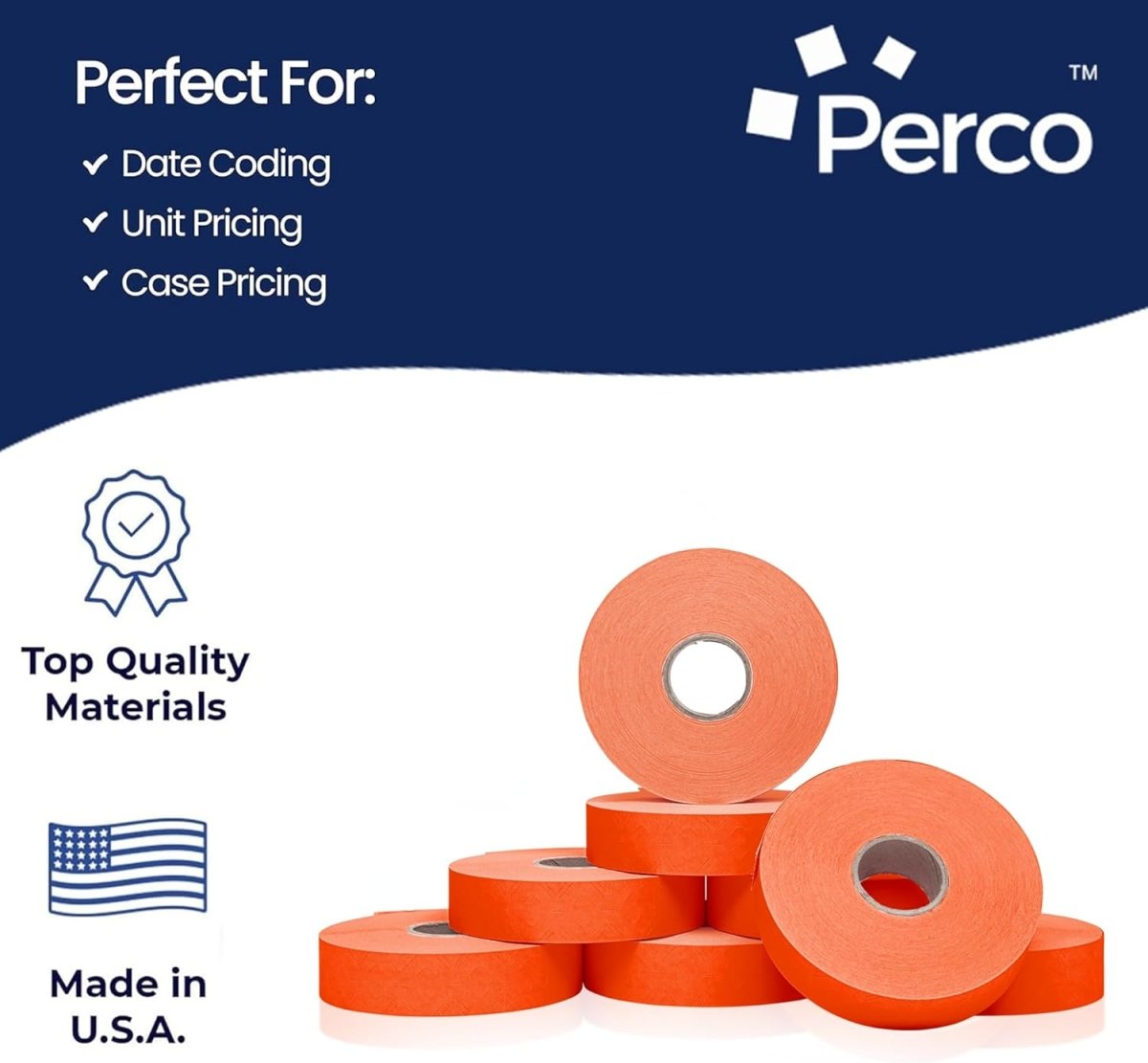 Perco Pricing Labels for Monarch 1136 - White 1 Sleeve / 8 Rolls / 14000 Blank Pricing Labels
