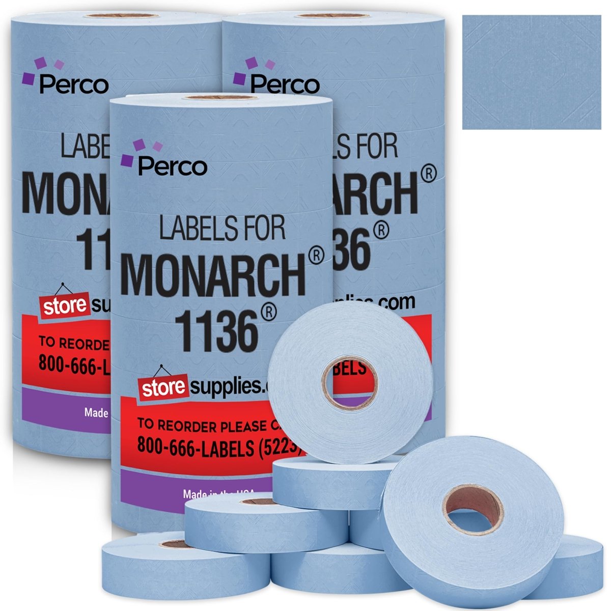 Perco Pricing Labels for Monarch 1136 - Blue 3 Sleeves