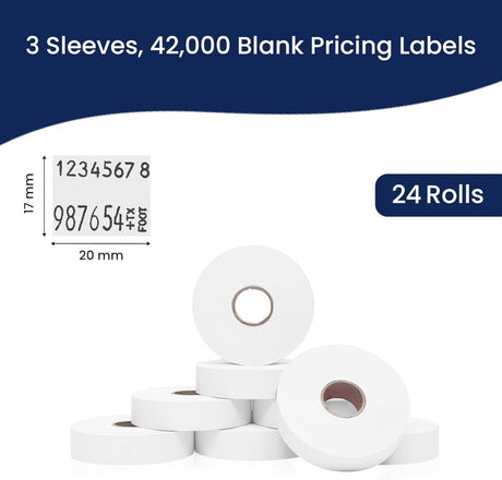 Perco Pricing Labels for Monarch 1136 - White 3 Sleeves