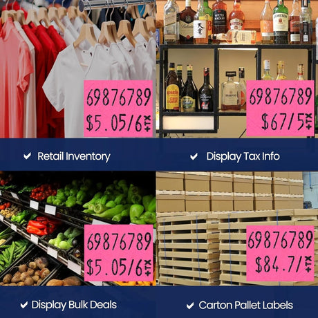 Perco Pricing Labels for Monarch 1136 - Fluorescent Pink 3 Sleeves