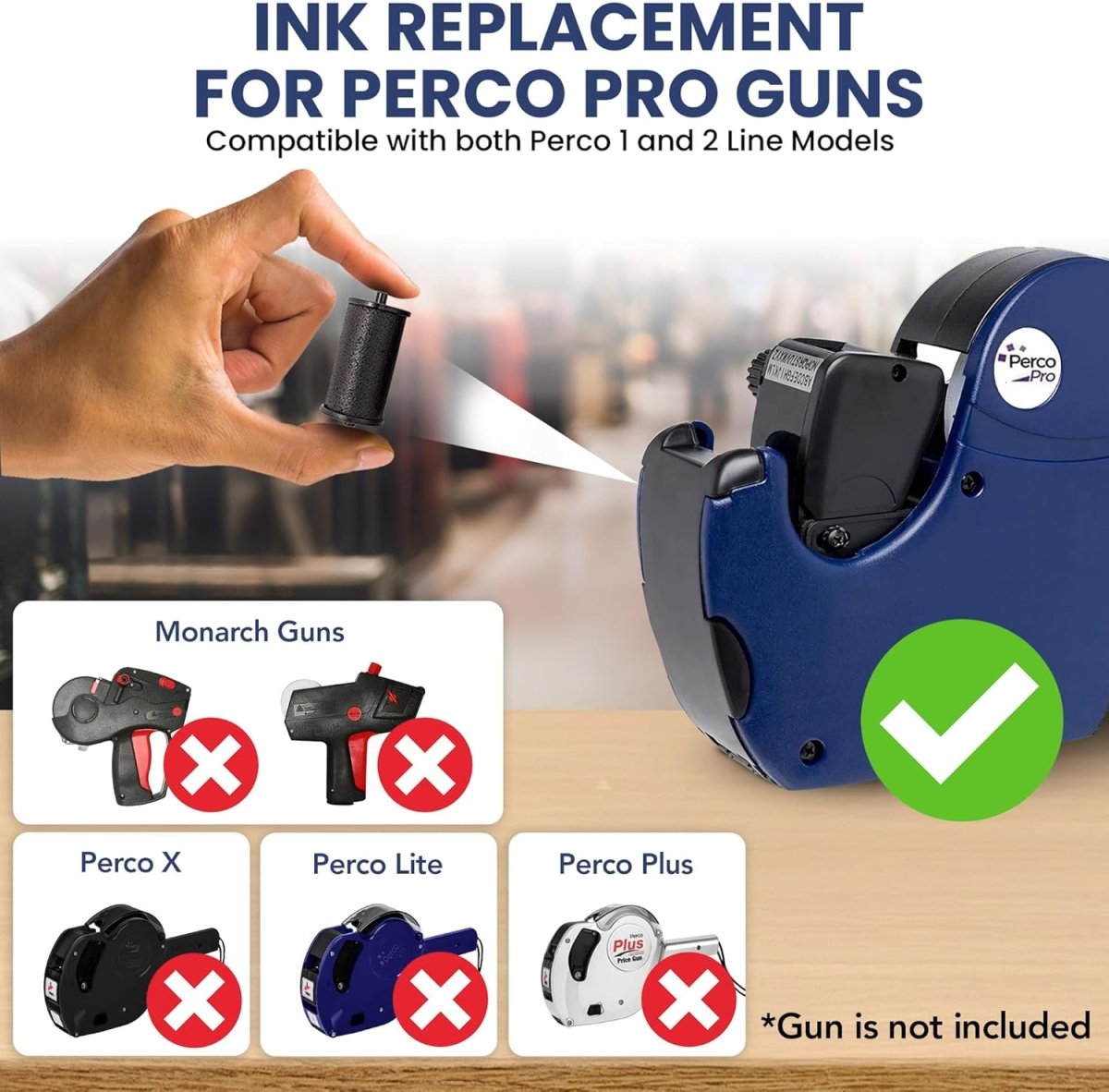Perco Pro 1 & 2 Line Ink Roll - Pack of 4 Inkers