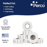 Perco Pro - 2 Line Date Labels for Perco 2 Line Date Guns - Made in USA - BEST BY 1 Sleeve / 8 Rolls / 6000 Blank Date Labels