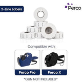 Perco Pro - 2 Line Date Labels for Perco 2 Line Date Guns - Made in USA - BEST BY 1 Sleeve / 8 Rolls / 6000 Blank Date Labels