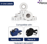 Perco Pro - 2 Line Date Labels for Perco 2 Line Date Guns - Made in USA - SELL BY 1 Sleeve / 8 Rolls / 6000 Blank Date Labels