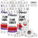 Perco Pro - 2 Line Date Labels for Perco 2 Line Date Guns - Made in USA - USE BY 10 Sleeves / 80 Rolls / 60000 Blank Date Labels