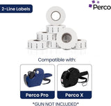 Perco Pro - 2 Line Date Labels for Perco 2 Line Date Guns - Made in USA - BEST BY 4 Sleeves / 32 Rolls / 24000 Blank Date Labels