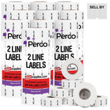 Perco Pro - 2 Line Date Labels for Perco 2 Line Date Guns - Made in USA - SELL BY 10 Sleeves / 80 Rolls / 60000 Blank Date Labels