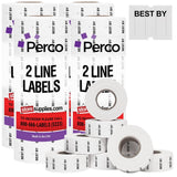 Perco Pro - 2 Line Date Labels for Perco 2 Line Date Guns - Made in USA - BEST BY 4 Sleeves / 32 Rolls / 24000 Blank Date Labels