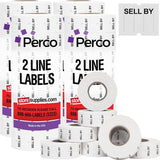Perco Pro - 2 Line Date Labels for Perco 2 Line Date Guns - Made in USA - SELL BY 4 Sleeves / 32 Rolls / 24000 Blank Date Labels