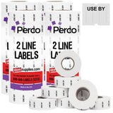 Perco Pro - 2 Line Date Labels for Perco 2 Line Date Guns - Made in USA - USE BY 4 Sleeves / 32 Rolls / 24000 Blank Date Labels