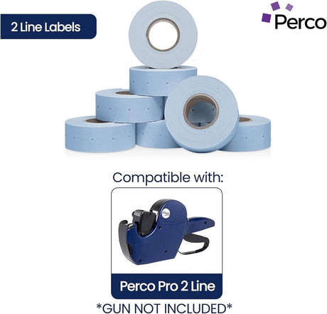 Perco Pro 2 - Line Labels - White 1 Sleeve / 8 Rolls / 6000 Blank Pricing Labels