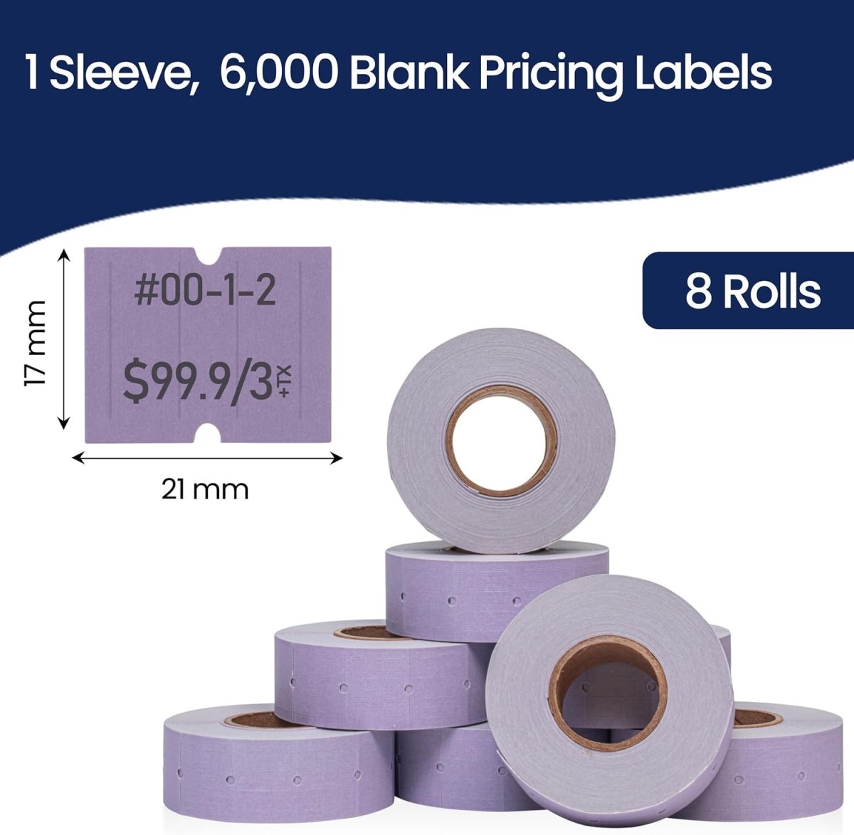 Perco Pro 2 - Line Labels - Lavender 1 Sleeve / 8 Rolls / 6000 Blank Pricing Labels